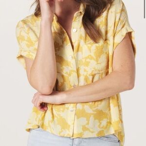 The Normal Brand Ezra Crepe Camp Shirt in Cliff Rose